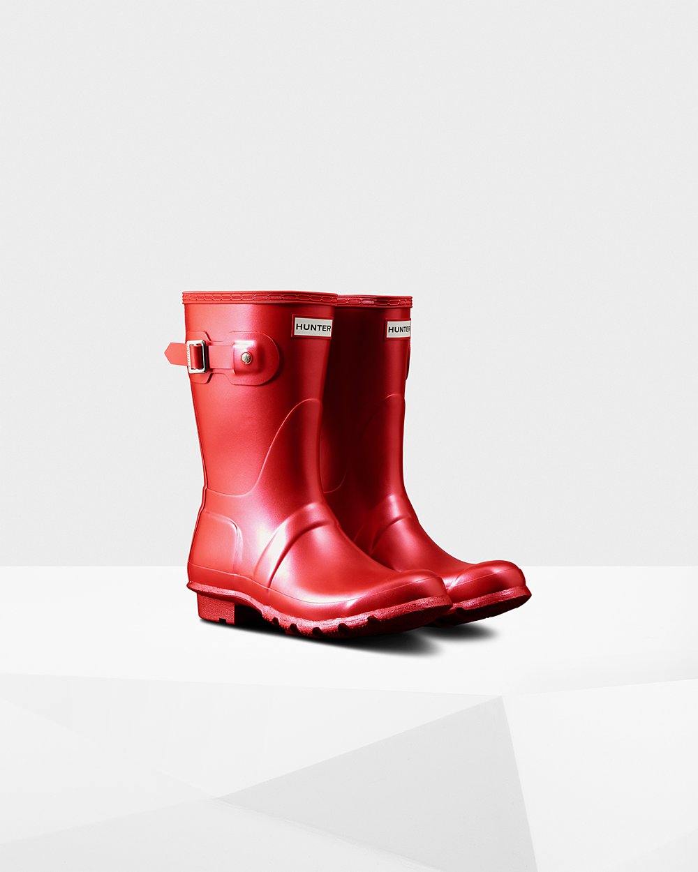 Womens Hunter Original Nebula - Short Rain Boots Red - 2685-QANPG